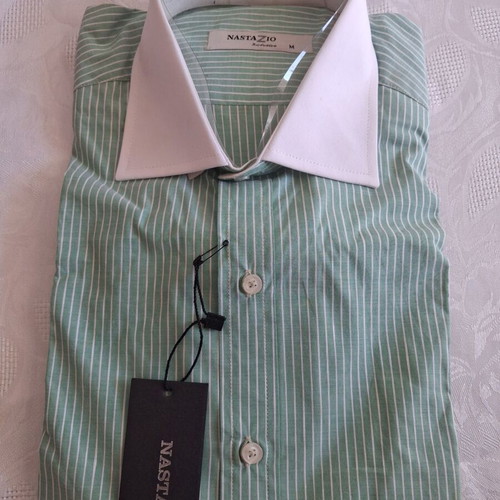 Nastazio Xclusive Striped Banker Shirt 100% Cotton Size M New with Tag