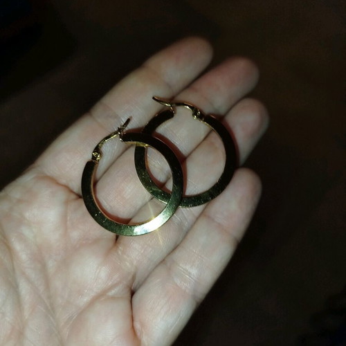 Hoop earrings new, 10cm diameter, gold color