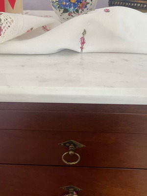 Dresser and bedside table with marble finish, like new