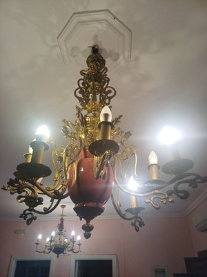 Antique brass chandelier eight-light new