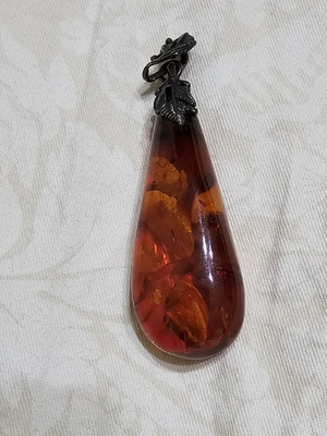 Baltic Amber Pendant new, silver 925