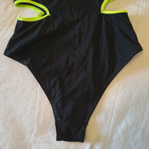 Zara swimsuit small-medium 38 like new, black with fluorescent details