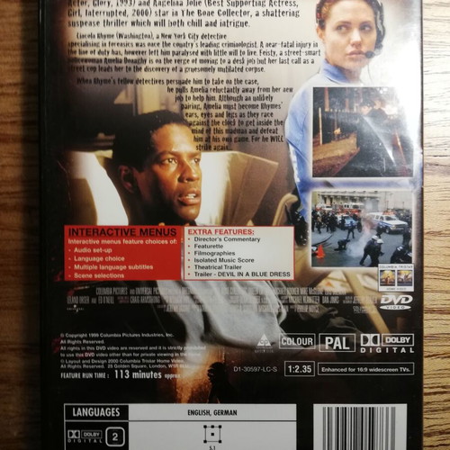 The Bone Collector DVD like new with Greek subtitles