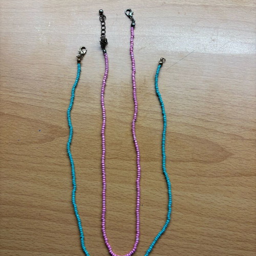 Necklaces used, set of 2 pink and turquoise