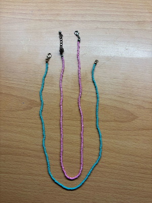 Necklaces used, set of 2 pink and turquoise