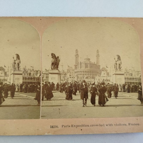 Stereoscopic photo used, Paris Exposition early 20th century