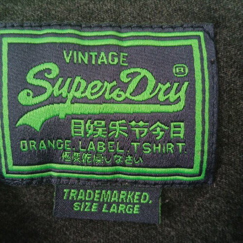 Superdry men's t-shirt used, gray, size L
