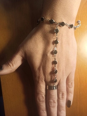 Titanium and steel bracelet ring new silver color