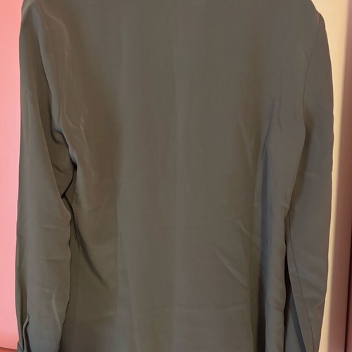 Shirt blouse gray khaki like new, size M
