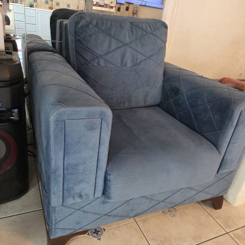 Navy Blue Velvet Armchair like new
