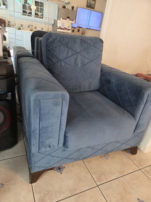 Navy Blue Velvet Armchair like new