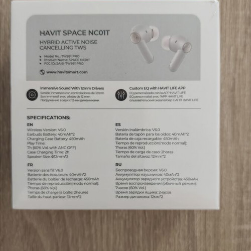 Havit Space NC01T TW991 Pro In-ear Bluetooth Handsfree headphones new, gray