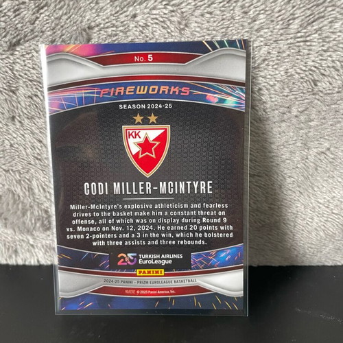 2024-25 Prizm Euroleague Fireworks Codi Miller-McIntyre card like new #5