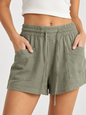 Free People shorts size M, like new, green linen blend
