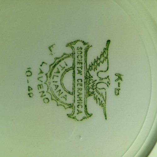 Vintage Societa Cersmica Italy set of 6 deep plates 1949 like new