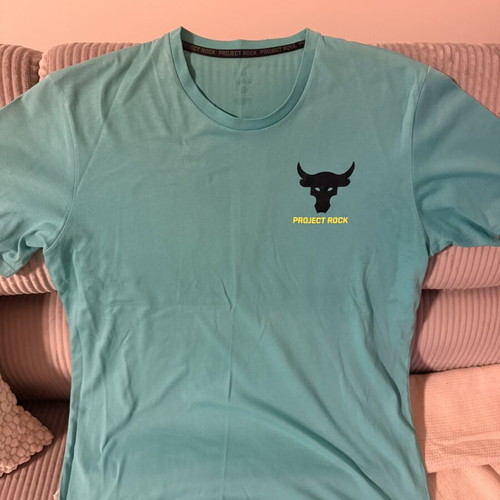 Under Armour Project Rock Iron Paradise T-shirt, turquoise, size L