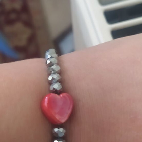 Handmade bracelet with crystals and ceramic heart new