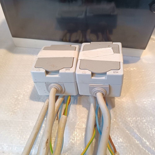 ABB panel 1 row like new with fuses and 2 waterproof sockets