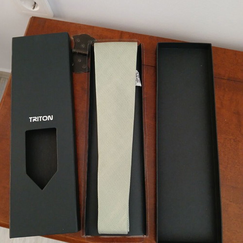 Triton silk tie new turquoise in box