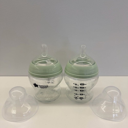 Tommee Tippee Closer to Nature Glass Bottles 150ml 0m+ Green New Set of 2