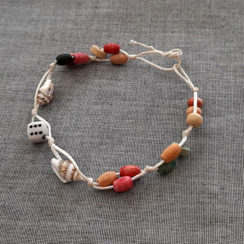 Bracelet with shells and wood handmade, new