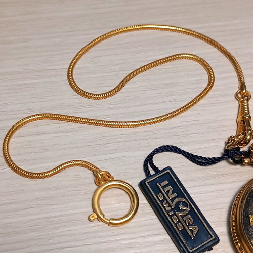 Vintage Inora pocket watch wind-up like new with chain
