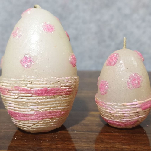 Easter egg candles like new, large 10 cm and small 6 cm