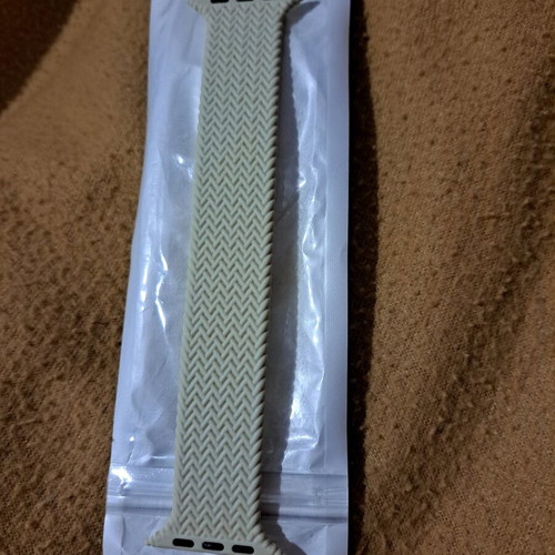 Elastic rubber braided-style beige band Braided Solo Loop for Apple Watch new