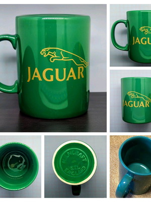 Jaguar mug green with gold logo new