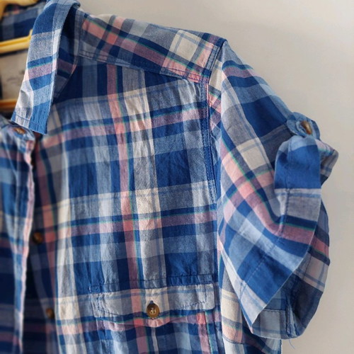 Women's checked sport shirt used, size large, H&M