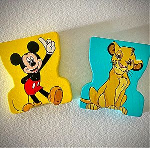 Συλλεκτικό Lidl Disney Μίκυ Μαους και Σιμπα ξύλινα λιονταράκι lion king Mickey Mouse