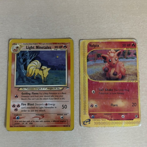 Pokemon cards used, rare set of 2