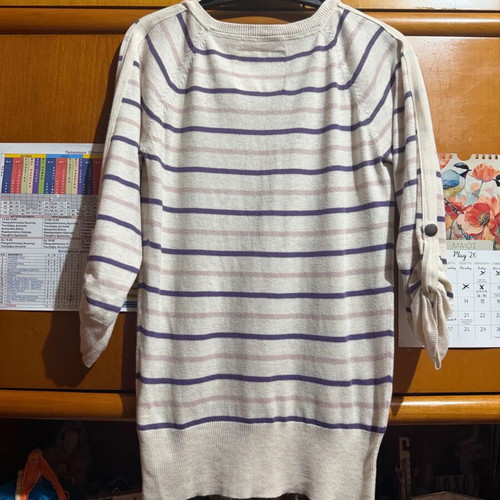 Bershka blouse 3/4 sleeves like new, striped purple and pink