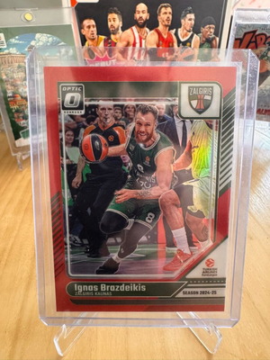 Κάρτα Ignas Brazdeikis Optic Red 65/99 Panini Donruss EuroLeague 2024-25 Zalgiris Kaunas σαν καινούργιο