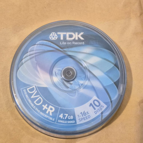 TDK DVD+R 4.7GB 10 discs new sealed spindle