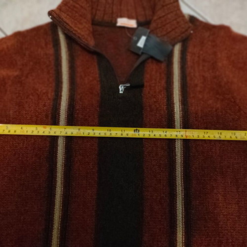 Men's sweater new, soft chenille, black multicolor, sizes M L