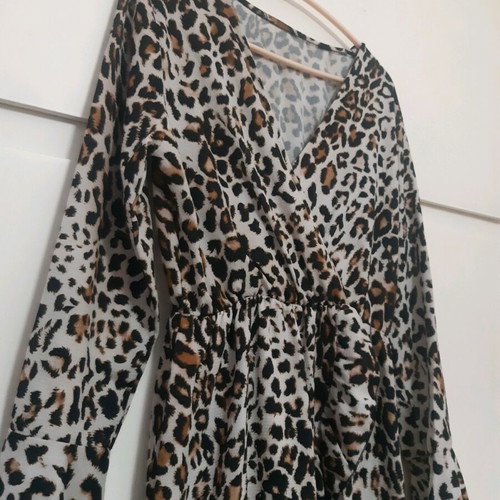 Leopard dress like new, beige and brown, size S