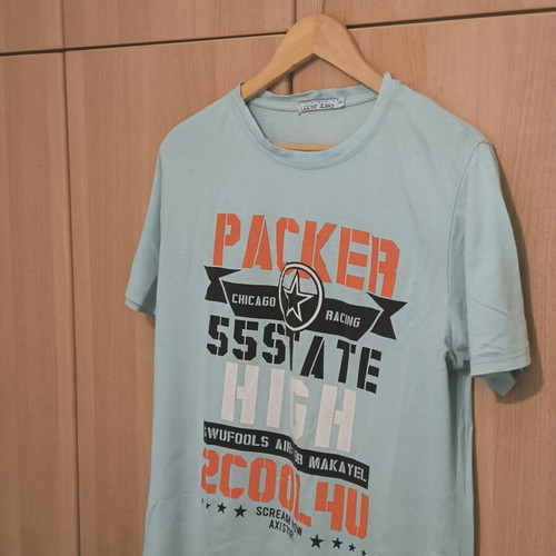 Makó t-shirt men's size L used, turquoise
