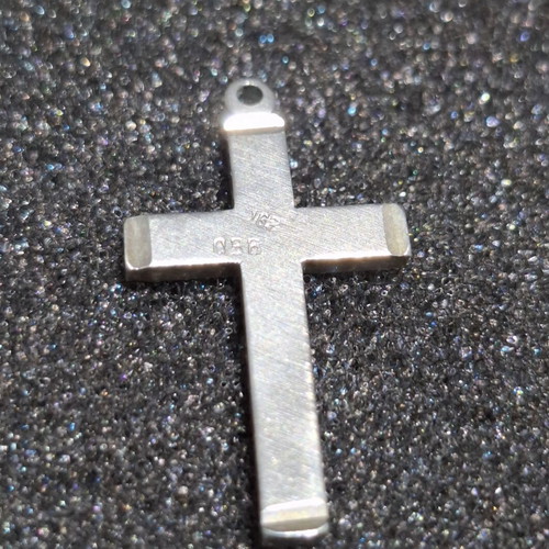 Silver Cross Pendant 950 with Embossed Star like new