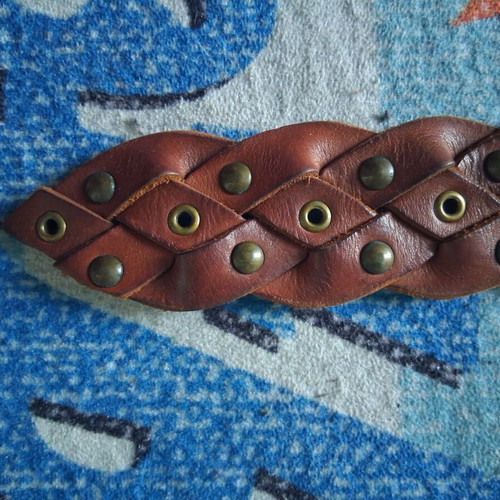 BSB leather belt used, brown with studs