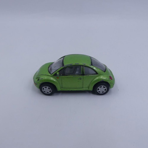 Kinsmart Volkswagen New Beetle used 1:64 green pull back toy car