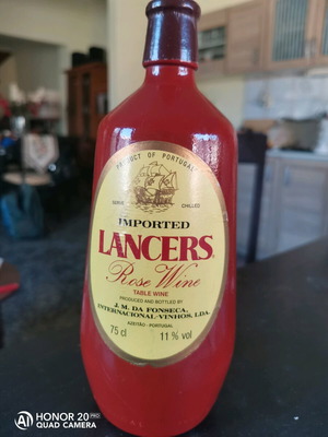 Bottle of Wine Lancers Rose Vintage Ceramic Collectible