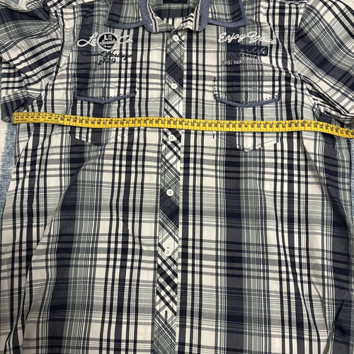 Lerros men's short sleeve checkered shirt XL, 100% cotton
