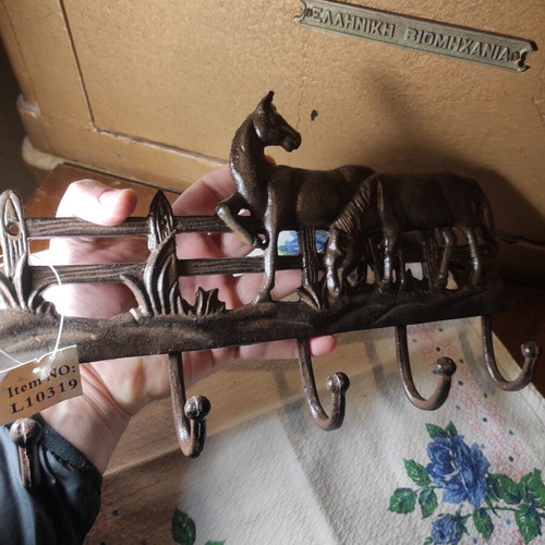Cast iron Horses hanger 5 positions 36x13cm new