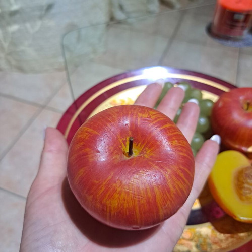Decorative plate with wax fruit composition like new
