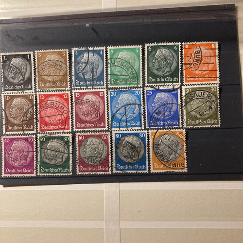 Germany Reich complete stamp set used, watermark HAKENKR