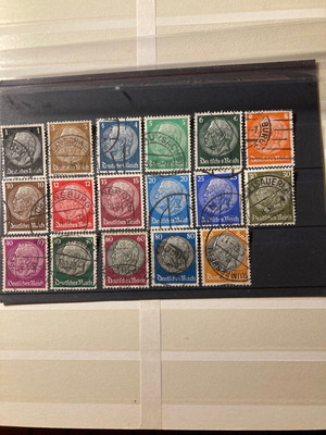 Germany Reich complete stamp set used, watermark HAKENKR