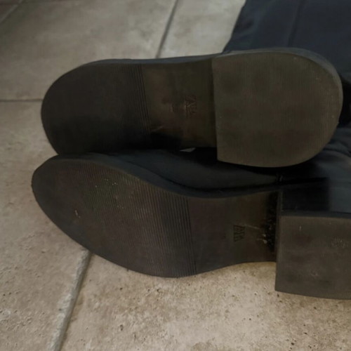 Zara black leather riding boots like new, size 39