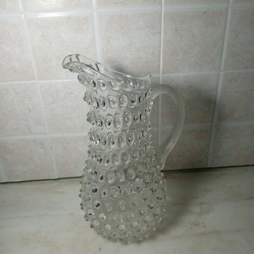 Vintage Hobnail glass pitcher like new with embossed design
