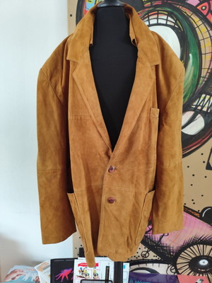 Castor leather men's jacket L, like new, tan color